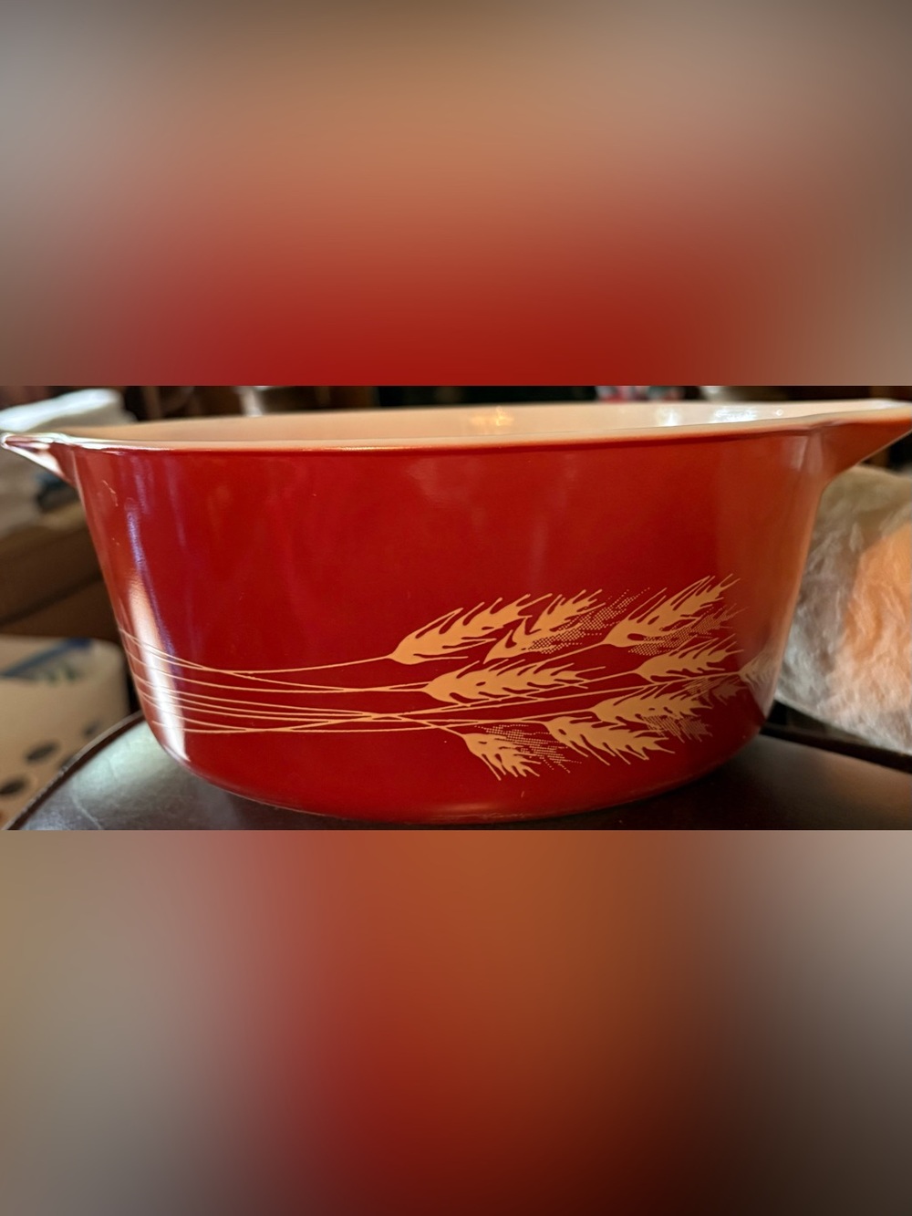 Pyrex Autumn Harvest Wheat Round Casserole Dish 2.5 L (Quart) #475-B, Vintage